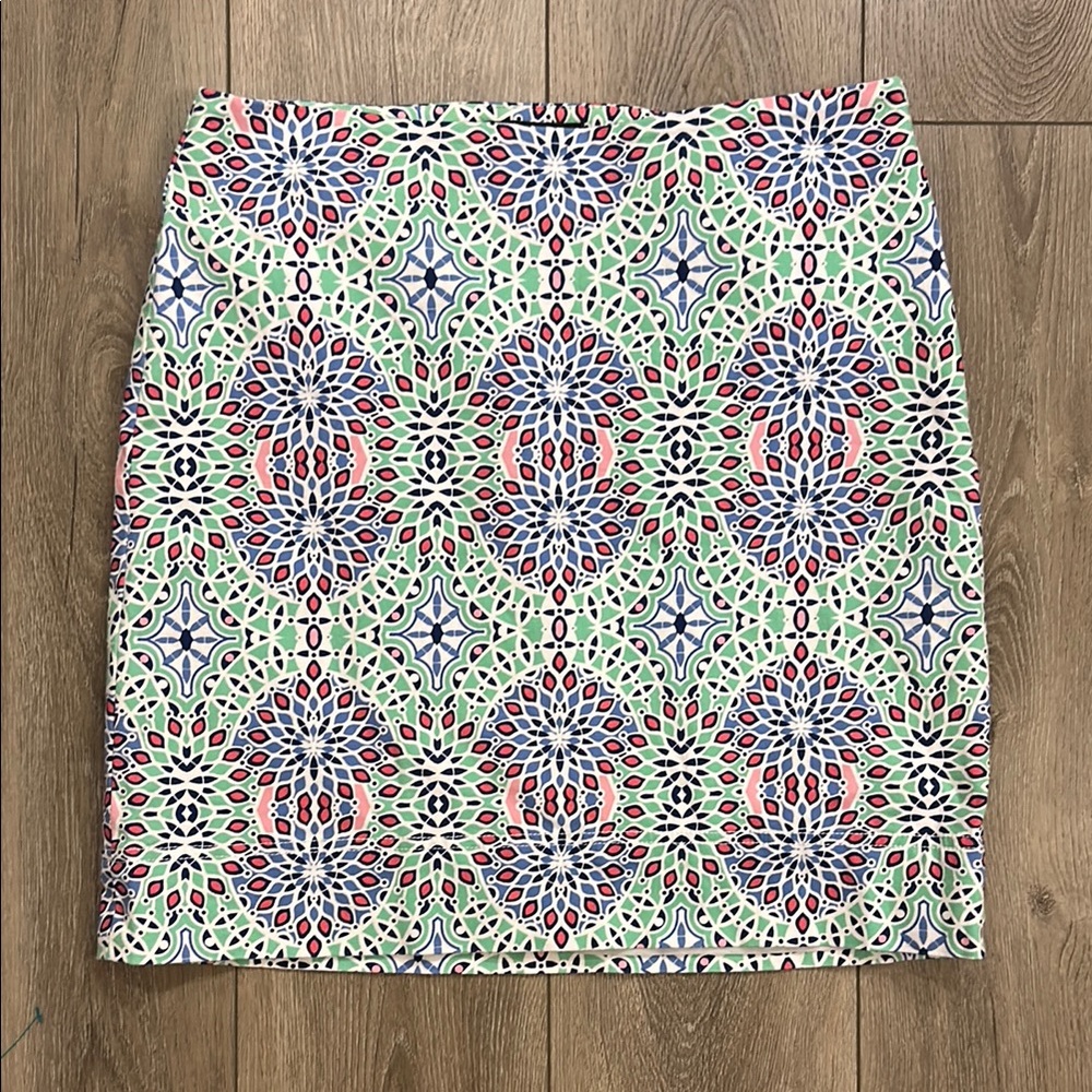 Talbots Kaleidoscope Printed Poplin Mini Pencil Skirt - 10P - EUC Great colors!